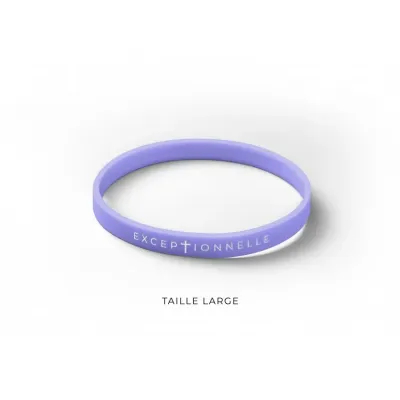BRACELET SILICONE EXCEPTIONNELLE LILAS - L