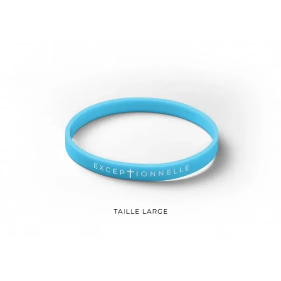 BRACELET SILICONE EXCEPTIONNELLE BLEU CIEL - L