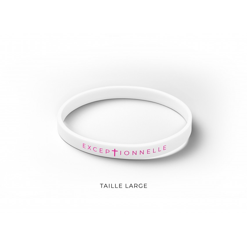 BRACELET SILICONE EXCEPTIONNELLE BLANC - L