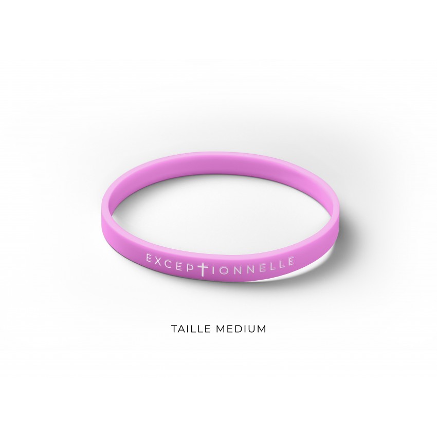 BRACELET SILICONE EXCEPTIONNELLE ROSE - M