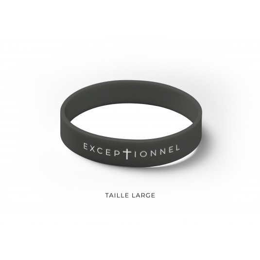 BRACELET SILICONE EXCEPTIONNEL NOIR - L