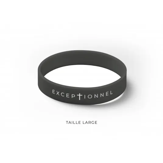 BRACELET SILICONE EXCEPTIONNEL NOIR - L