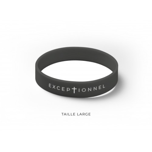 BRACELET SILICONE EXCEPTIONNEL NOIR - L
