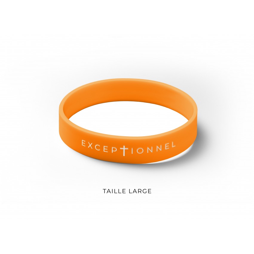 BRACELET SILICONE EXCEPTIONNELLE ORANGE - L