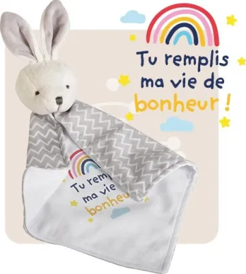 DOUDOU LAPIN "TU REMPLIS MA VIE DE BONHEUR"
