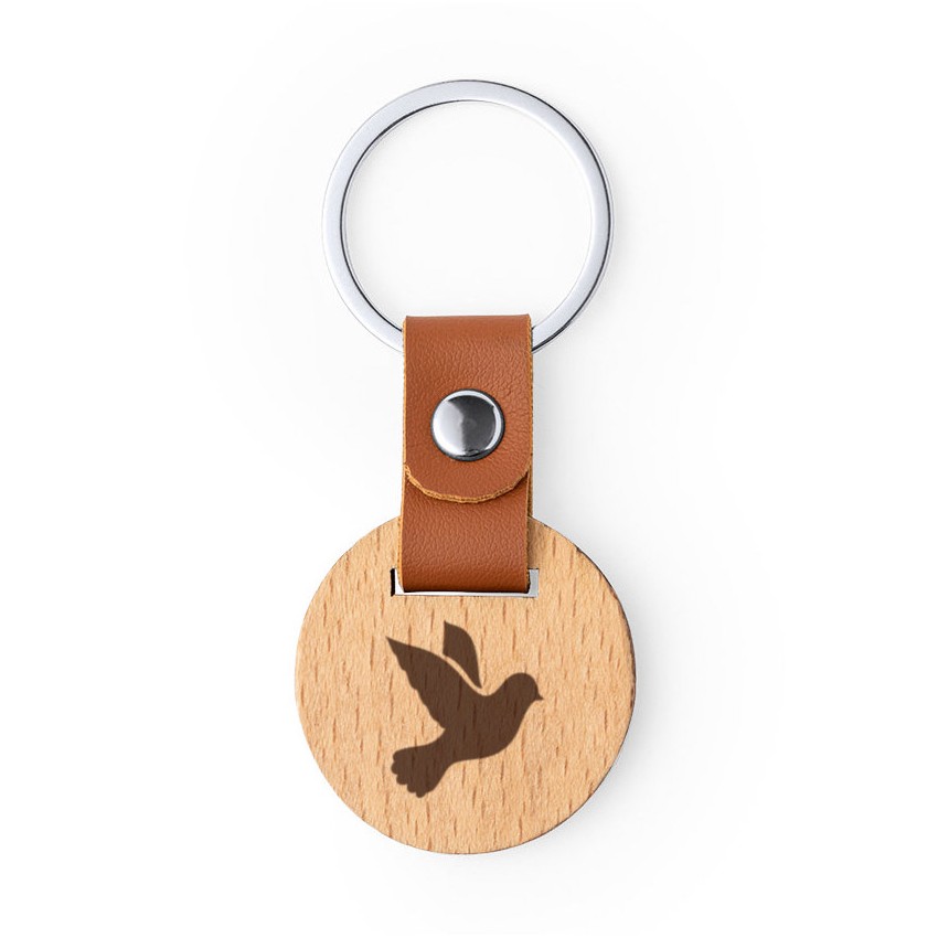 PORTE-CLES ROND EN BOIS COLOMBE