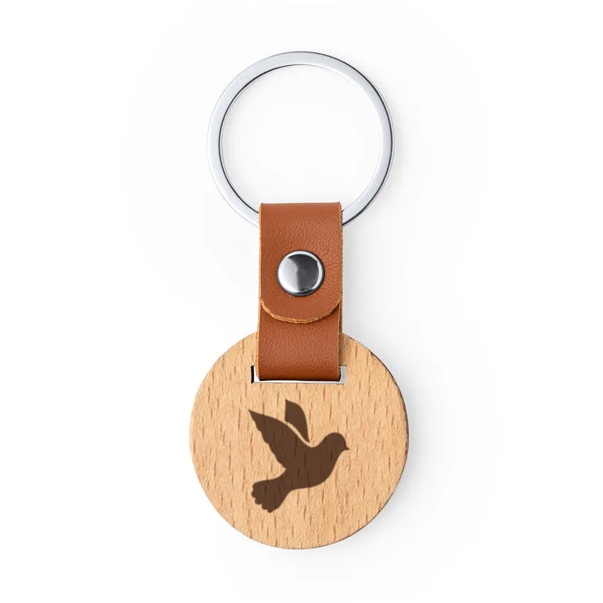 PORTE-CLES ROND EN BOIS COLOMBE