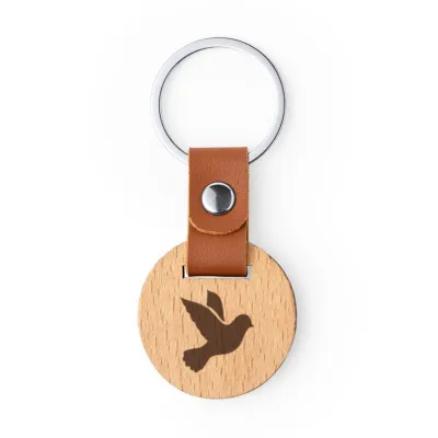 PORTE-CLES ROND EN BOIS COLOMBE