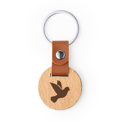 PORTE-CLES ROND EN BOIS COLOMBE