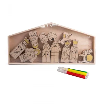 CRECHE 12 PIECES SAINTE FAMILLE A COLORIER