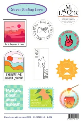 PLANCHE DE STICKERS - MODEDLE AMOUR