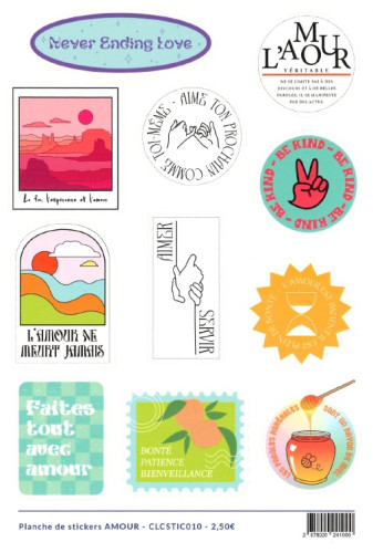 PLANCHE DE STICKERS - MODEDLE AMOUR
