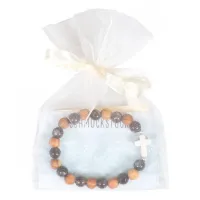 BRACELET DE PERLES AVEC CROIX