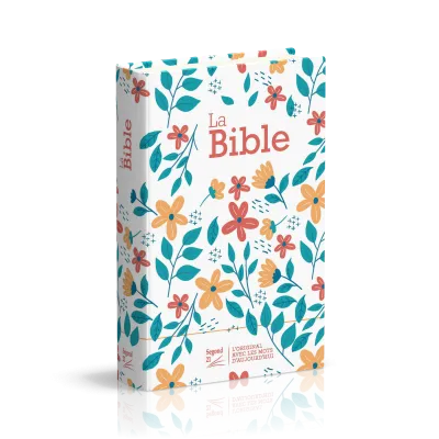 BIBLE SEGOND 21 COMPACTE "PREMIUM STYLE" RIGIDE TOILEE MATELASSEE  MOTIF FLEURI