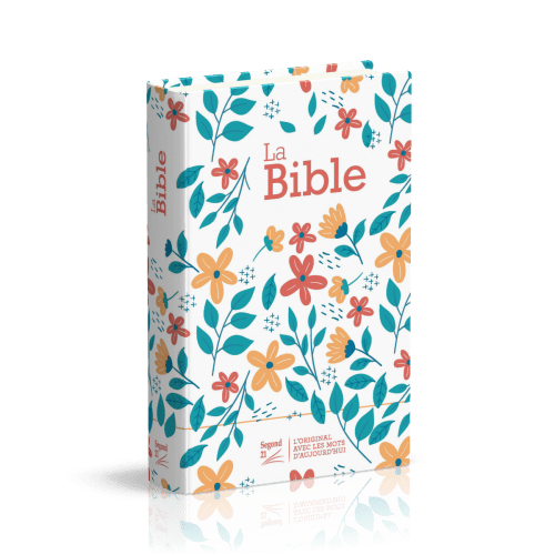 BIBLE SEGOND 21 COMPACTE "PREMIUM STYLE" RIGIDE TOILEE MATELASSEE  MOTIF FLEURI