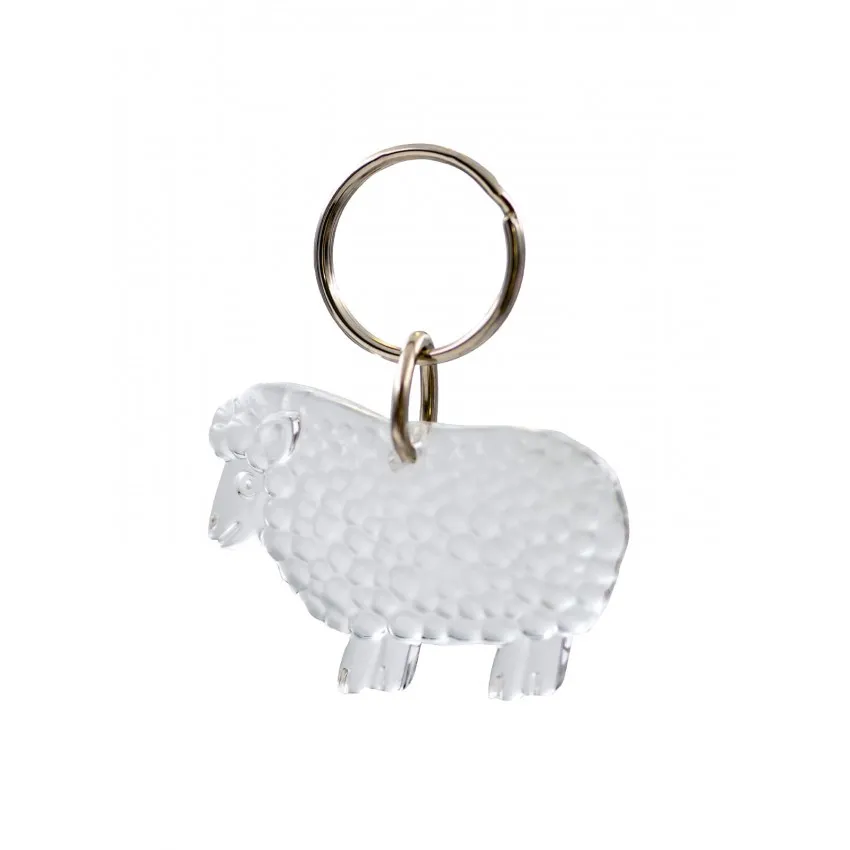 PORTE-CLES "MOUTON" BLANC TRANSPARENT