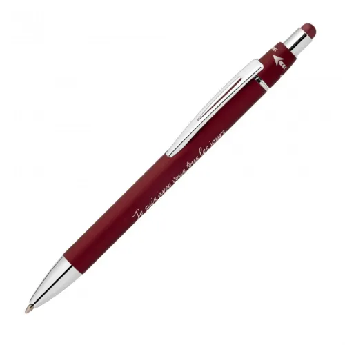 STYLO EN METAL ALUMINIUM AVEC FONCTION ROTATIVE ET STILET ROUGE
