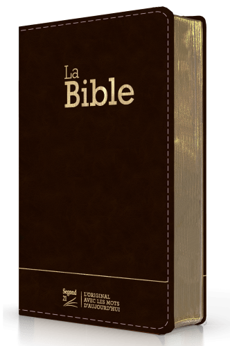 BIBLE SEGOND 21 COMPACTE "PREMIUM STYLE" SEMI-RIGIDE CUIR ANTHRACITE AVEC TRANCHES DOREES