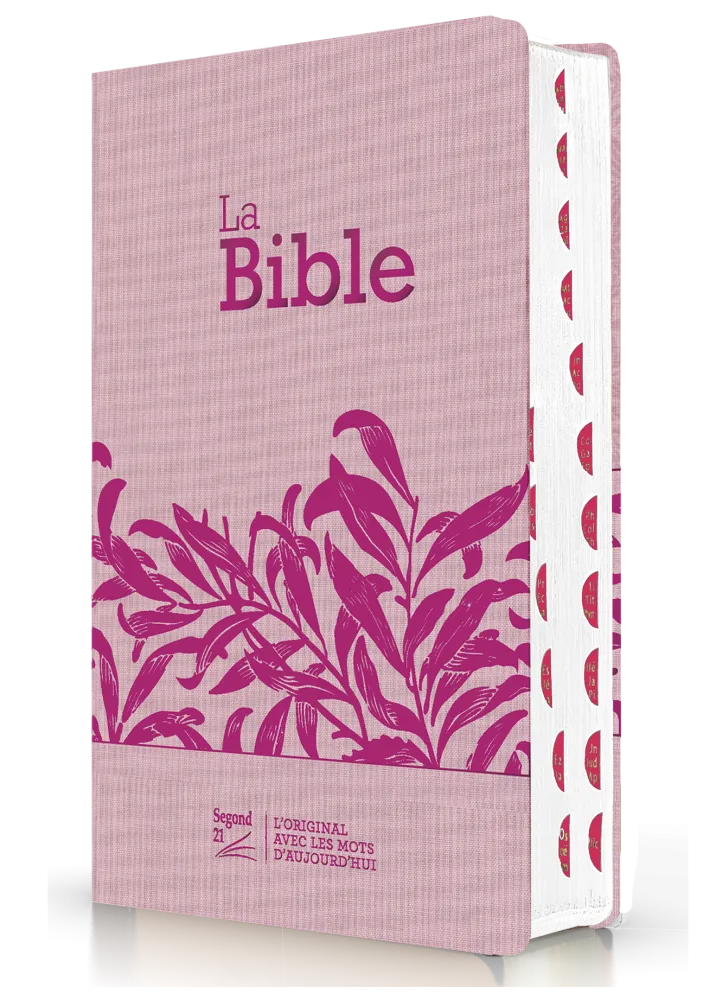 BIBLE SEGOND 21 COMPACTE "PREMIUM STYLE" SOUPLE TOILE ROSE AVEC ONGLETS