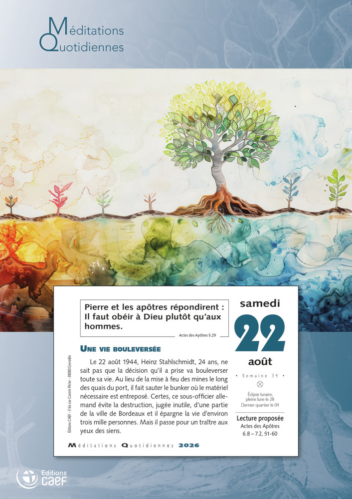 CALENDRIER CAEF MEDITATIONS QUOTIDIENNES - BLOC ET PLAQUE