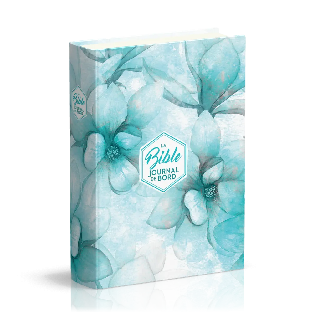 BIBLE SEGOND 21 JOURNAL DE BORD RIGIDE TOILE IMPRIMEE MOTIFS - BLEU FLEURS