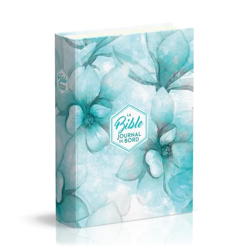 BIBLE SEGOND 21 JOURNAL DE BORD RIGIDE TOILE IMPRIMEE MOTIFS - BLEU FLEURS