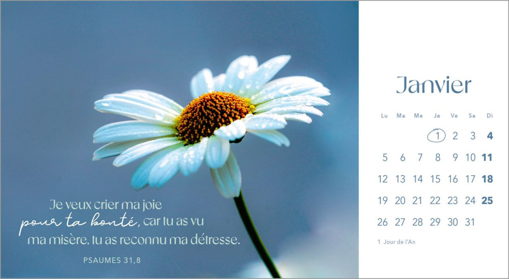 CALENDRIER CED FLEURS AVEC TEXTES BIBLIQUES