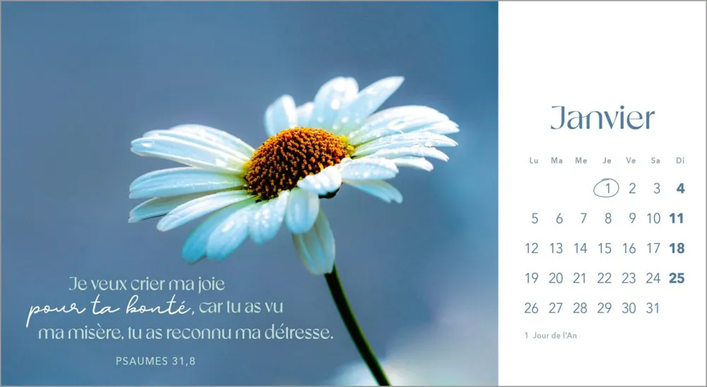 CALENDRIER CED FLEURS AVEC TEXTES BIBLIQUES