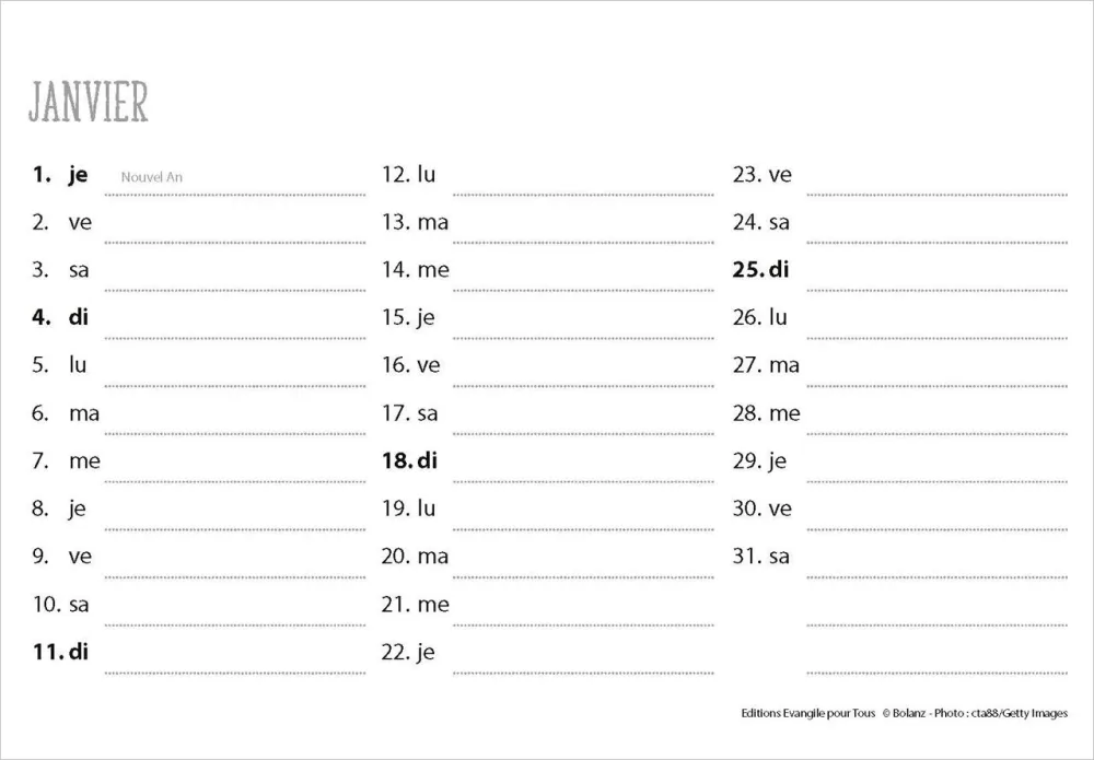 CALENDRIER EPT LE BON BERGER