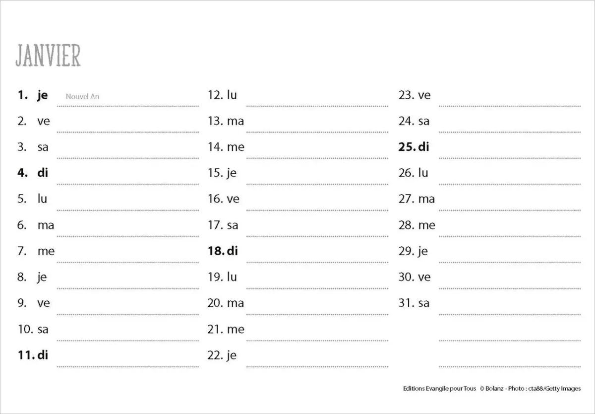 CALENDRIER EPT LE BON BERGER