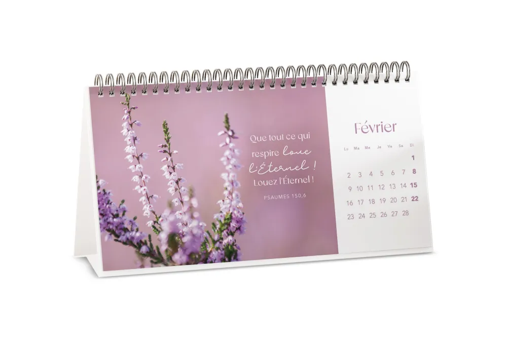 CALENDRIER CED FLEURS AVEC TEXTES BIBLIQUES