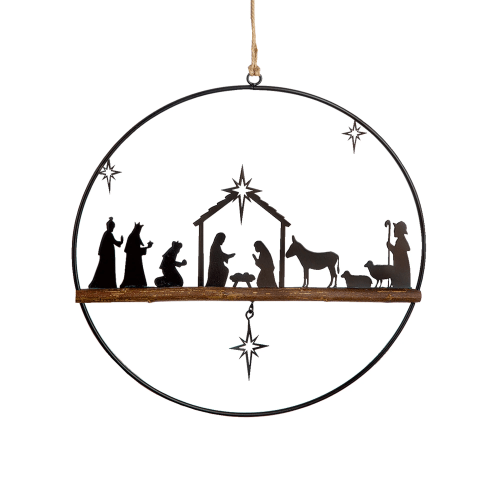 DECORATION "CRECHE" SUSPENDUE EN METAL
