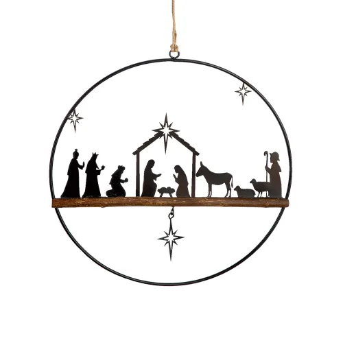 DECORATION "CRECHE" SUSPENDUE EN METAL