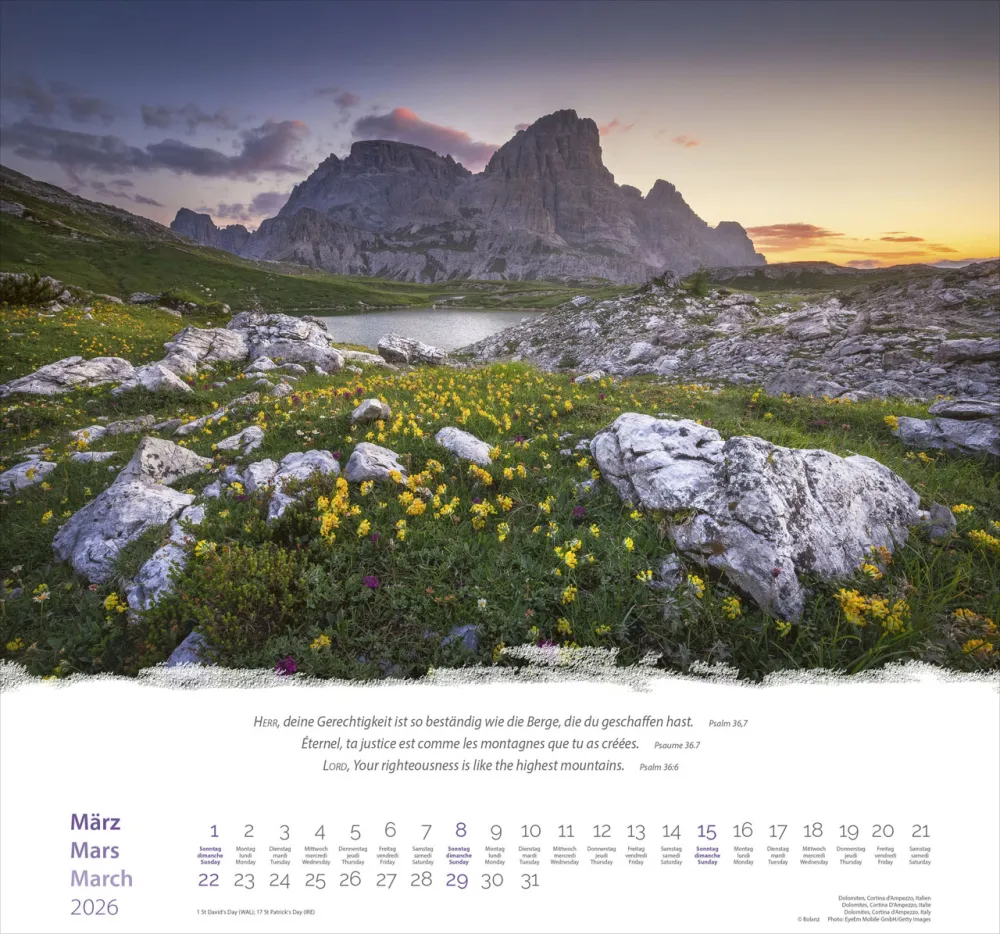 CALENDRIER EPT MONTAGNES TRILINGUE BEAUTES NATURELLES