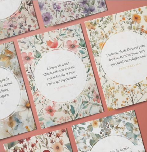 LOT DE 100 MINI-CARTES TEXTES BIBLIQUES : AMOUR DE DIEU