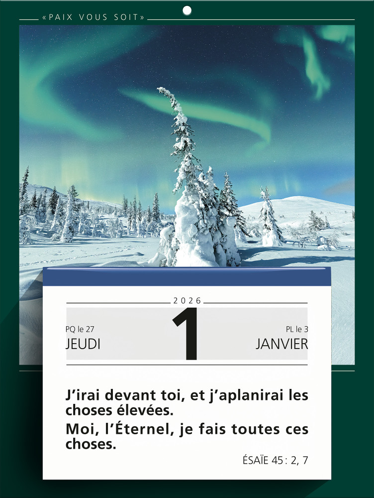 CALENDRIER BONNE SEMENCE PAIX VOUS SOIT MURAL