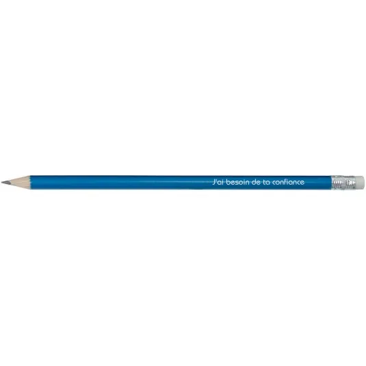 CRAYON PAPIER BLEU AVEC GOMME
