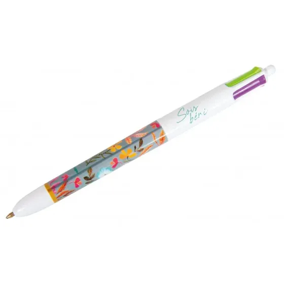 STYLO A BILLE " SOIS BENI" 4 COULEURS