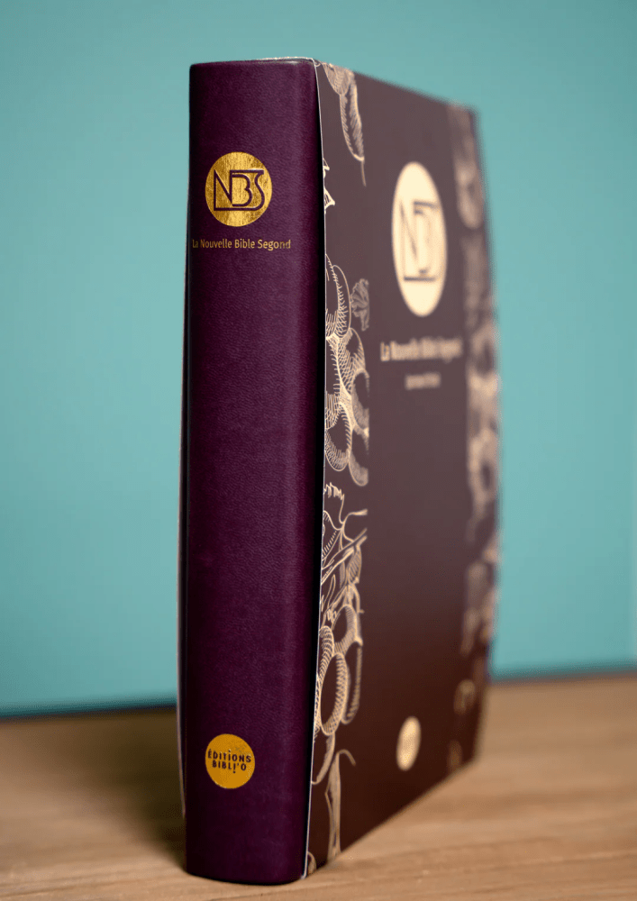 BIBLE NBS ETUDE SOUPLE SIMILICUIR PRUNE ETUI SOUPLE 2 MARQUES PAGE