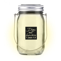LAMPE SOLAIRE EN VERRE - DIEU EST LUMIERE 1 JEAN 1.5