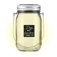 LAMPE SOLAIRE EN VERRE - DIEU EST LUMIERE 1 JEAN 1.5