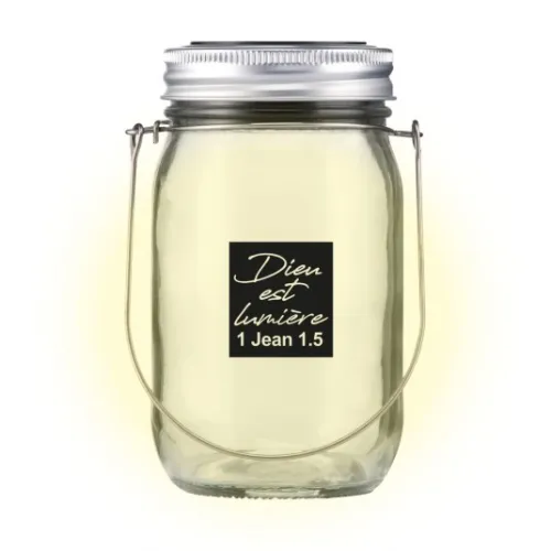 LAMPE SOLAIRE EN VERRE - DIEU EST LUMIERE 1 JEAN 1.5