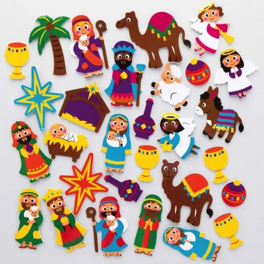 PACK DE 200 AUTOCOLLANTS EN MOUSSE NATIVITE