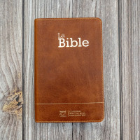 BIBLE SEGOND 21 COMPACTE "PREMIUM STYLE" SEMI-RIGIDE CUIR BRUN AVEC TRANCHES DOREES