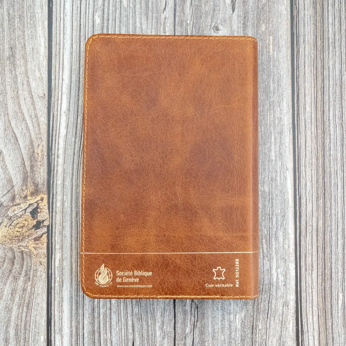 BIBLE SEGOND 21 COMPACTE "PREMIUM STYLE" SEMI-RIGIDE CUIR BRUN AVEC TRANCHES DOREES
