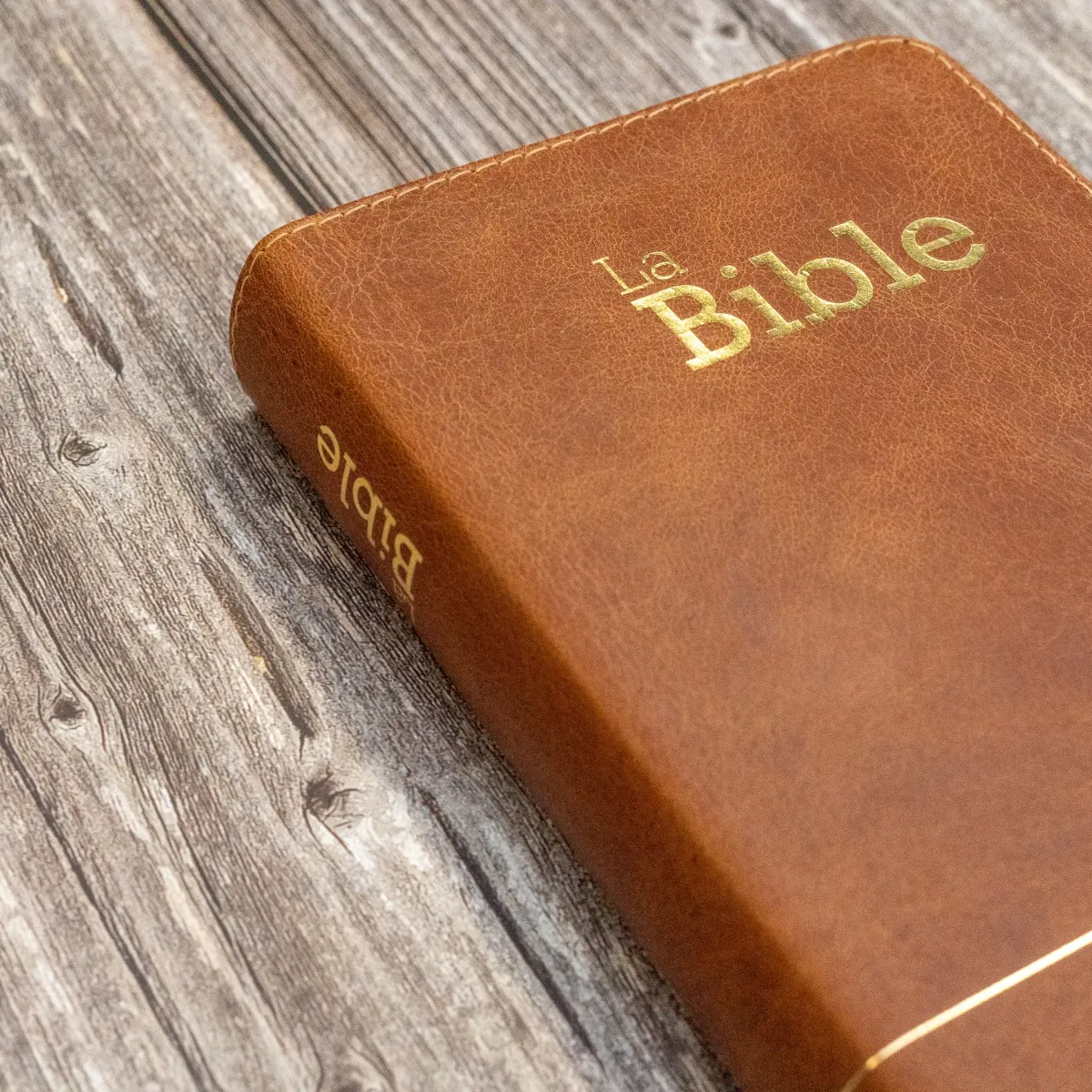 BIBLE SEGOND 21 COMPACTE "PREMIUM STYLE" SEMI-RIGIDE CUIR BRUN AVEC TRANCHES DOREES