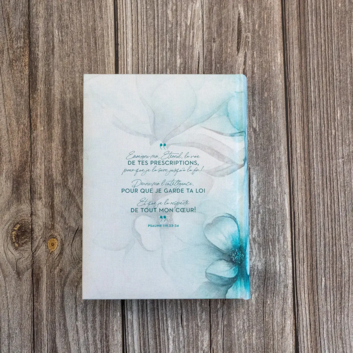 BIBLE SEGOND 21 JOURNAL DE BORD RIGIDE TOILE IMPRIMEE MOTIFS - BLEU FLEURS