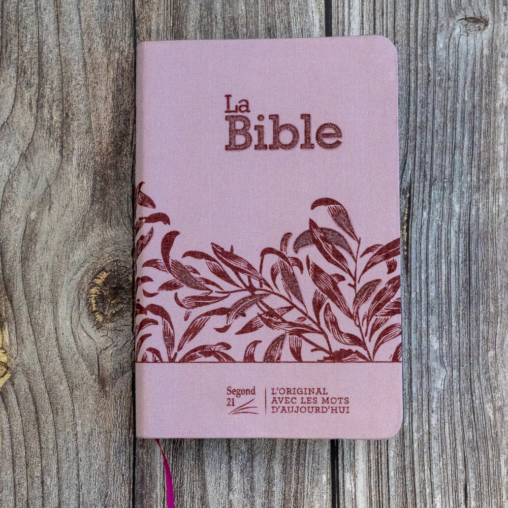 BIBLE SEGOND 21 COMPACTE "PREMIUM STYLE" SOUPLE TOILE ROSE AVEC ONGLETS