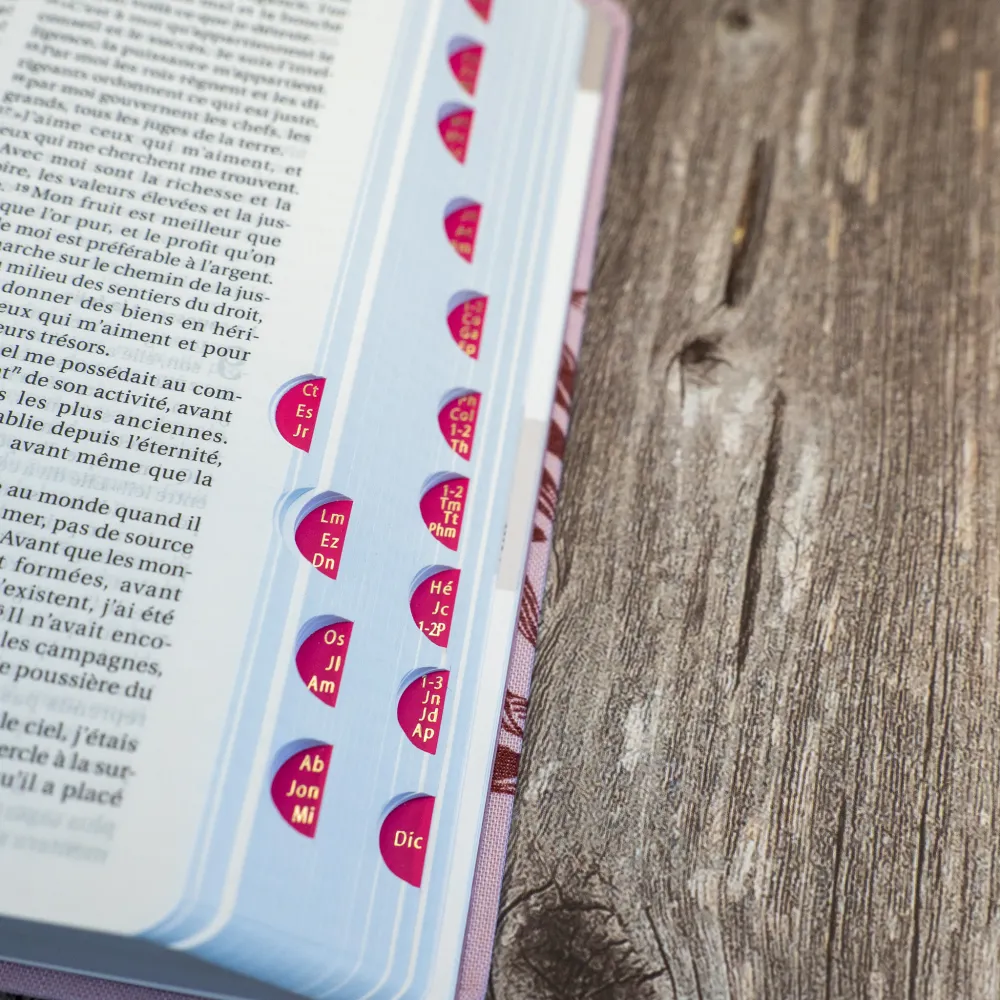 BIBLE SEGOND 21 COMPACTE "PREMIUM STYLE" SOUPLE TOILE ROSE AVEC ONGLETS