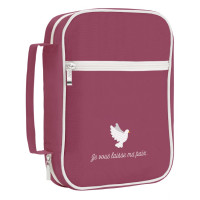 HOUSSE POUR BIBLE GRENAT "JE VOUS LAISSE MA PAIX" - TAILLE S